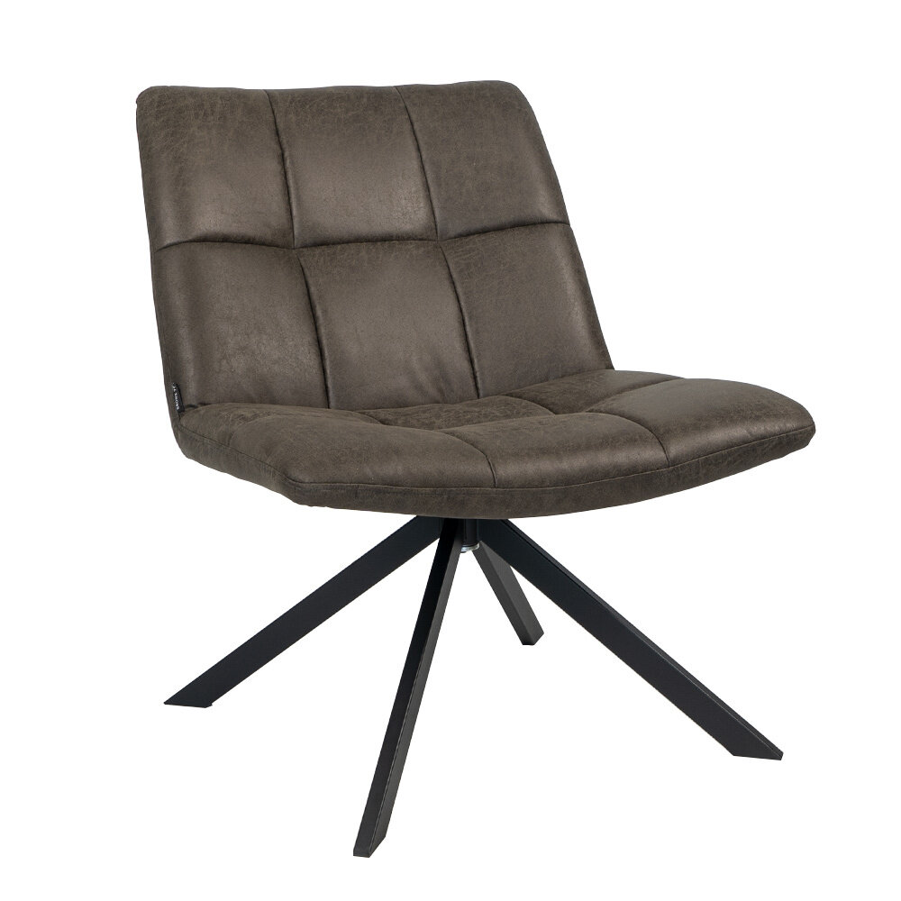 Fauteuil Arel eco-leer antraciet 70 cm