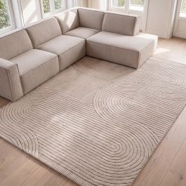 Vloerkleed Alis polyester taupe 290 × 1 cm hoog