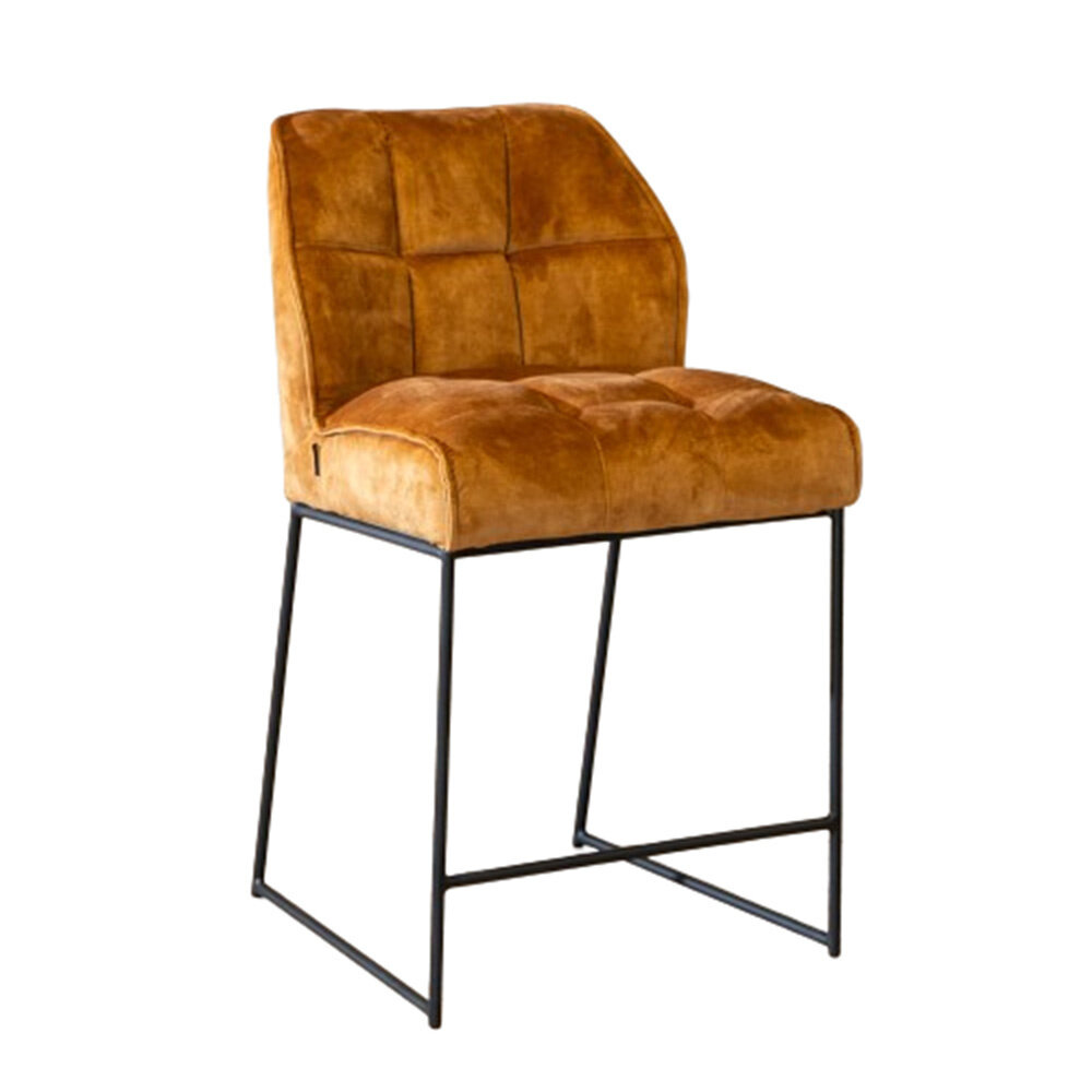 Barkruk Talia velours okergeel 70 cm