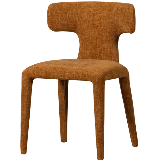 Eetkamerstoel Brami geweven stof bruin 52 cm