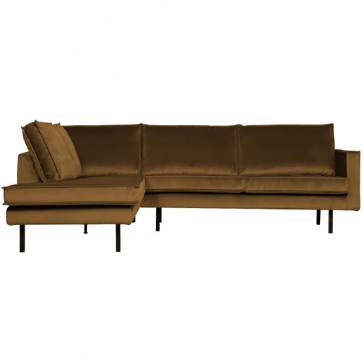 Hoekbank Novvo velours geel links 266 cm