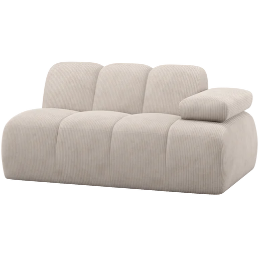 Bank Islo beige 5-zits rechts 164 cm