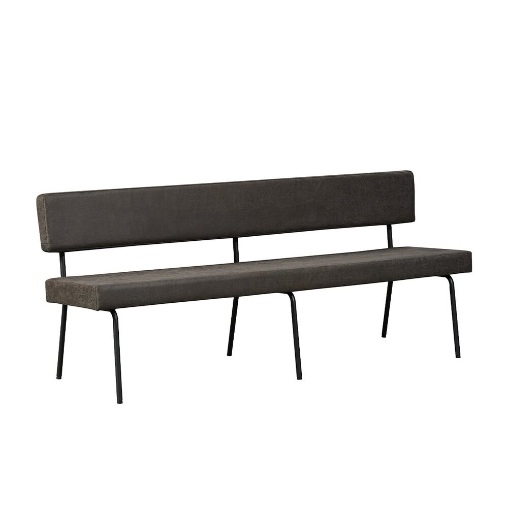 Bankje Fenmi eco-leer antraciet 190 cm