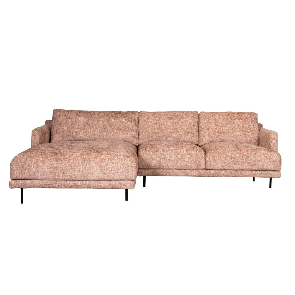 Hoekbank Lanon polyester roze links 290 cm