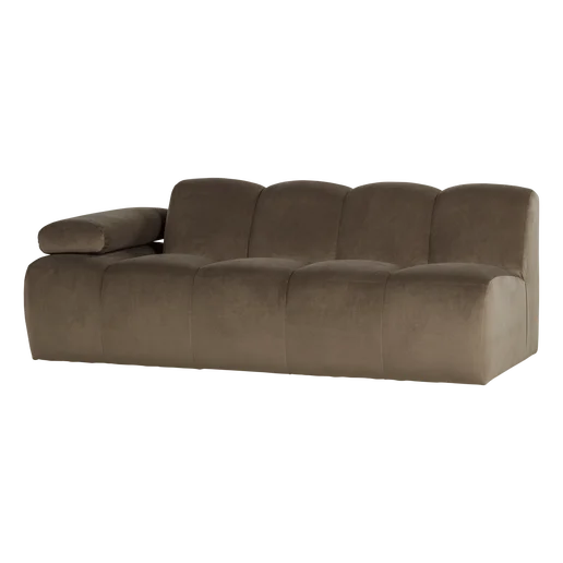 Bank Mele velours 2-zits links 204 cm