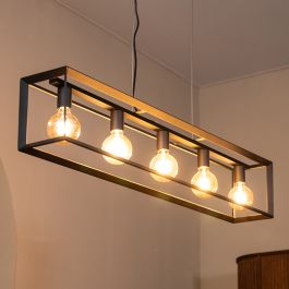 Hanglamp Ilro metaal zwart 120 cm
