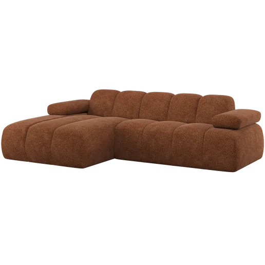 Chaise longue Alla chenille bruin links 284 cm