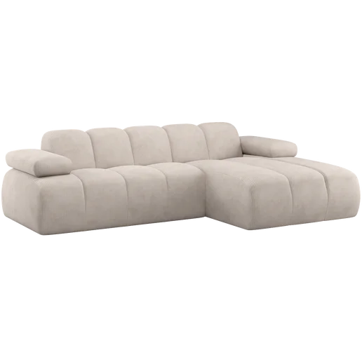 Chaise longue Koria beige rechts 284 cm