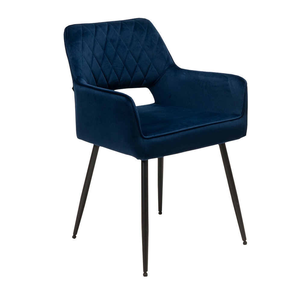Stoel Olro velours donkerblauw