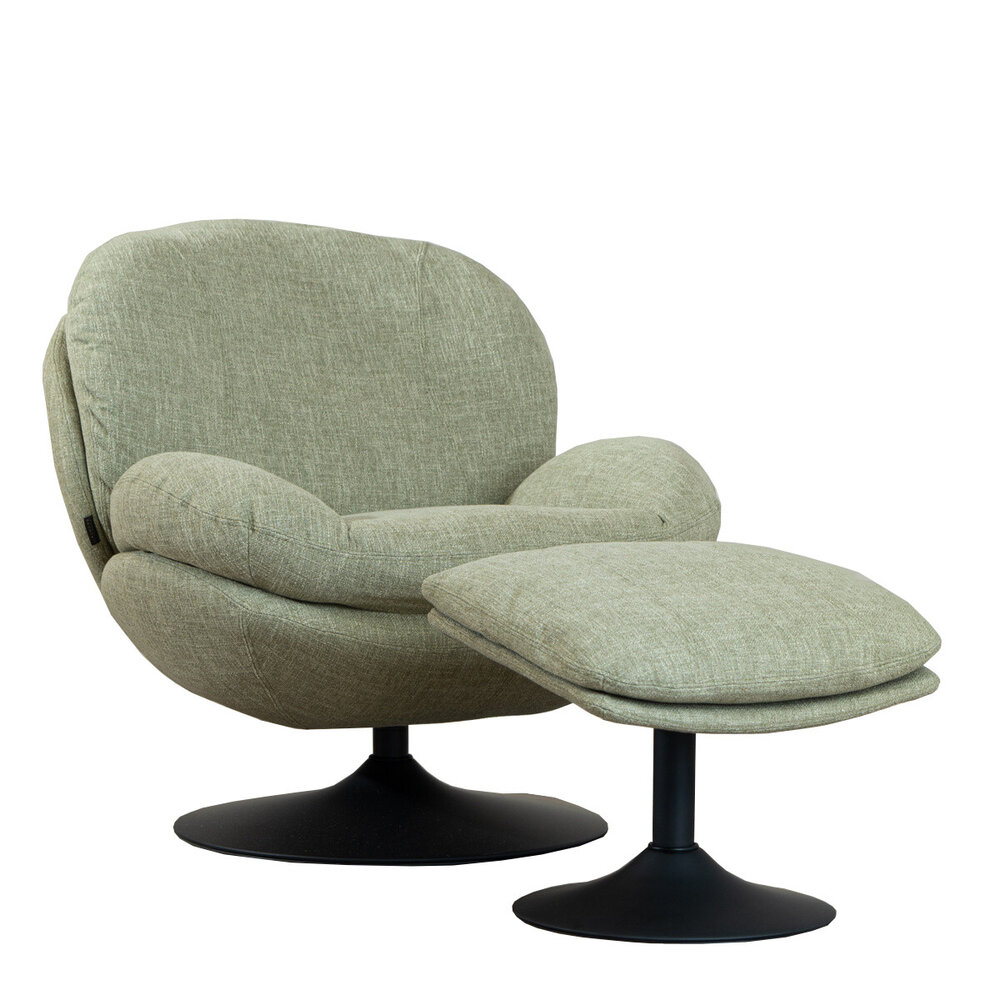 Fauteuil Novar polyester olijfgroen draaibaar 83 cm