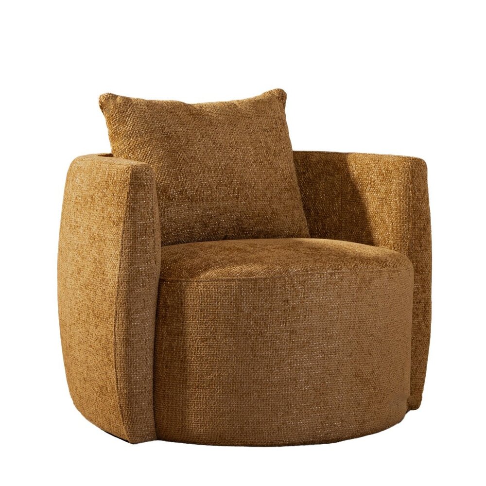 Fauteuil Vinio chenille okergeel
