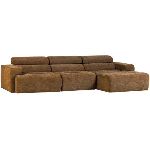 Chaise longue Peris bruin rechts 300 cm