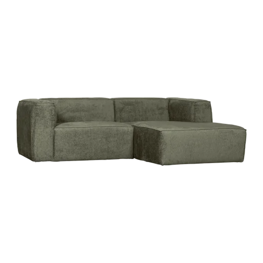 Chaise longue Fion velours groen rechts 254 cm