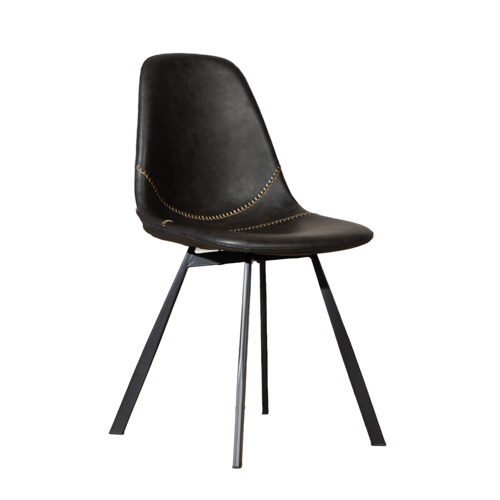Stoel Fion eco-leer antraciet 45 cm