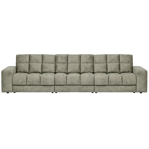 Bank Vinrivo polyester grijs 3-zits 316 × 78 cm hoog