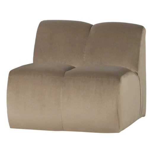 Bank Dalan velours taupe 1-zits 84 cm