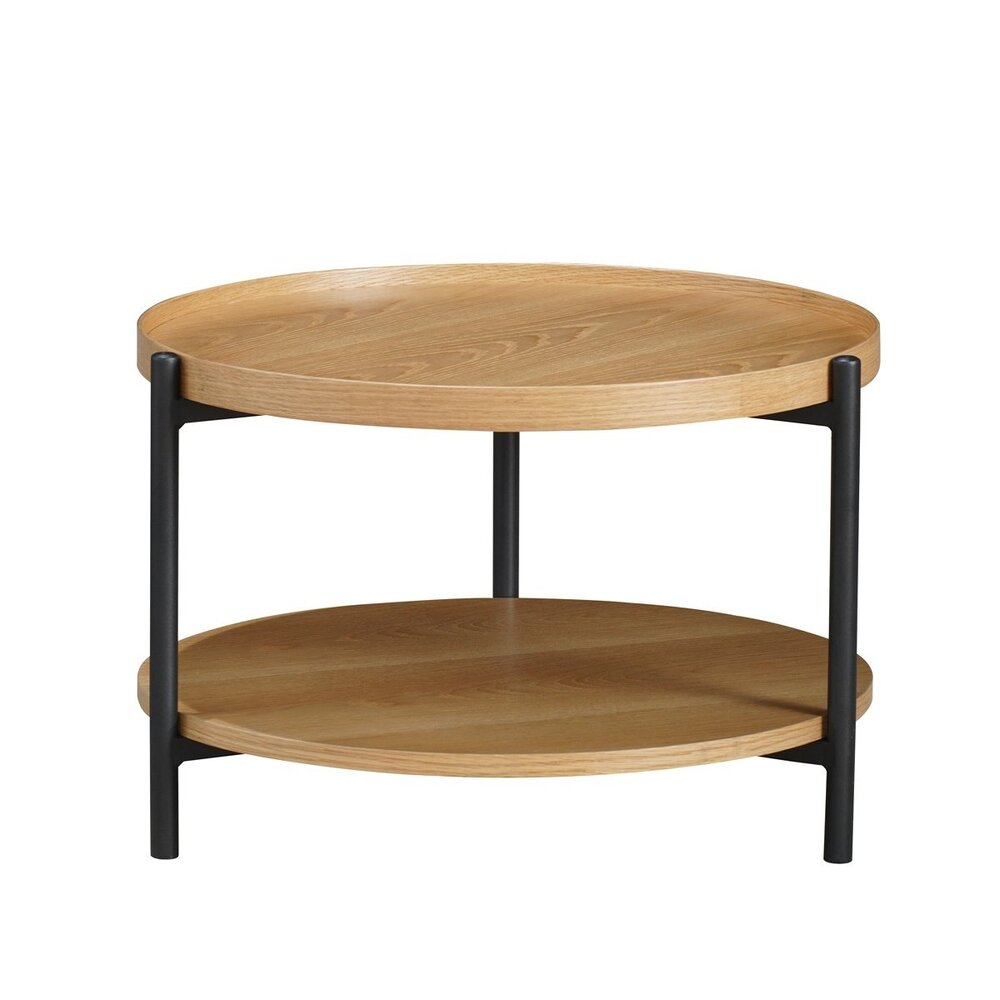 Salontafel Corro MDF + eikenfineer blank eiken rond Ø58 cm