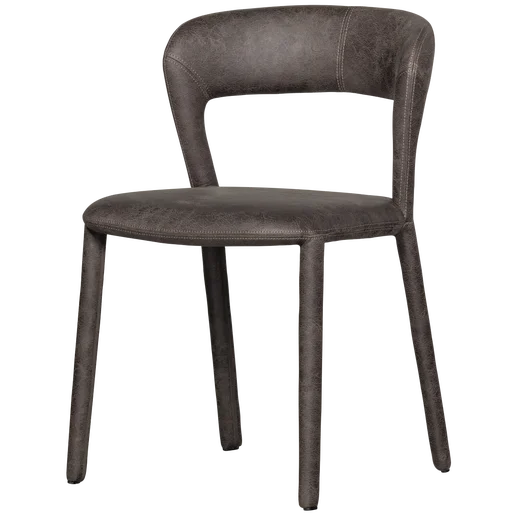 Eetkamerstoel Lanmi kunstleer leder zwart 51 cm