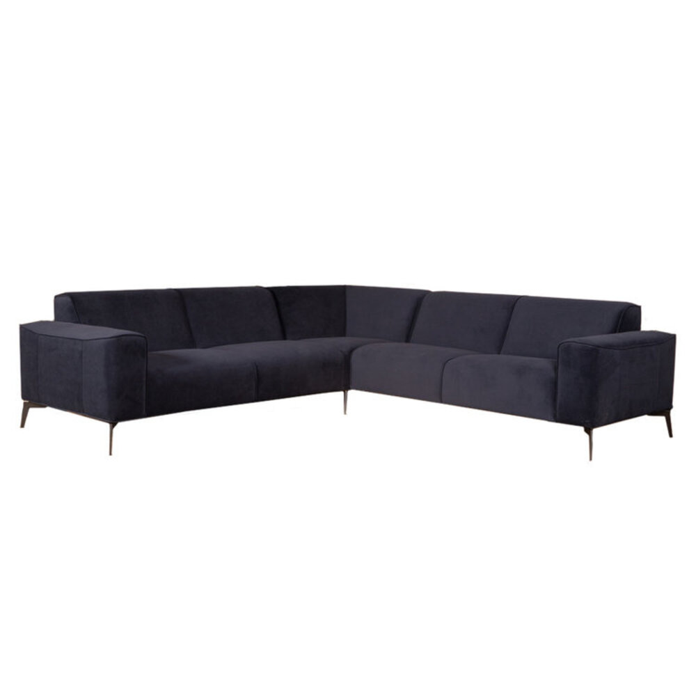 Hoekbank Perla velours blauw links rechts