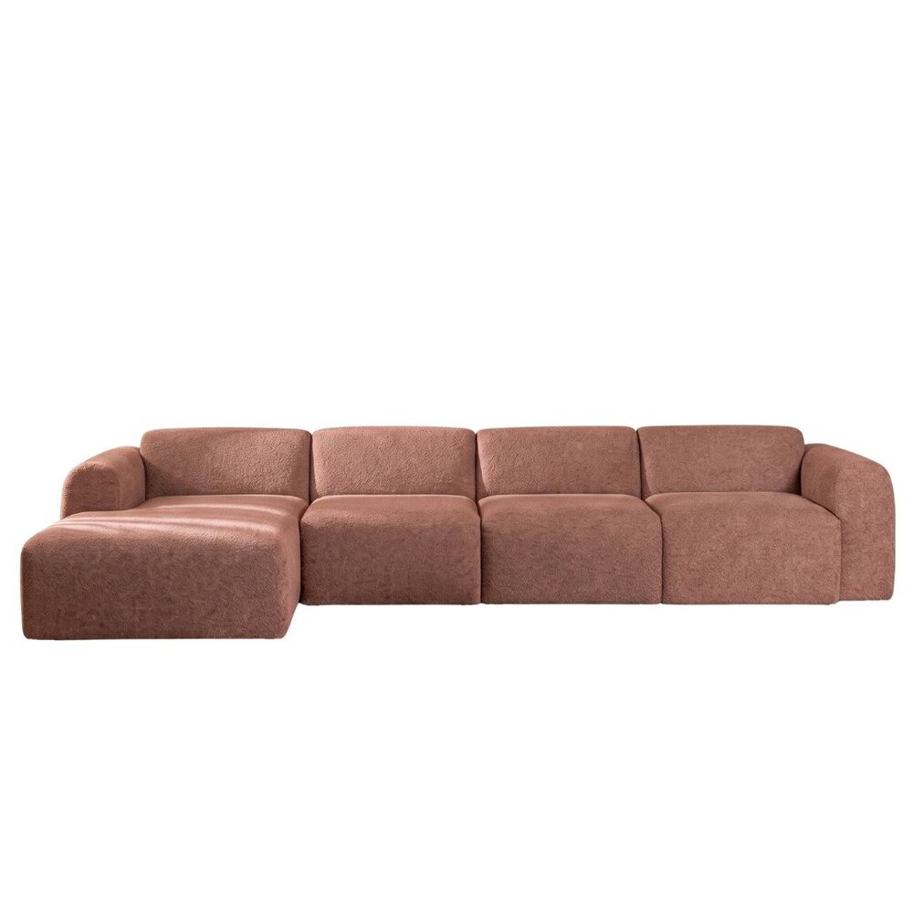 Hoekbank Belar bouclé rood links