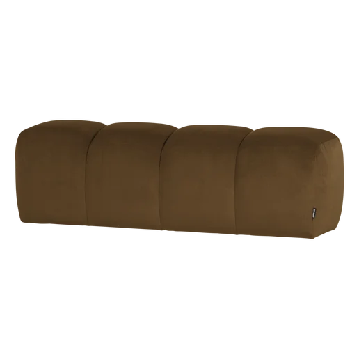 Bank Valto velours geel 164 cm 164 × 49 cm hoog