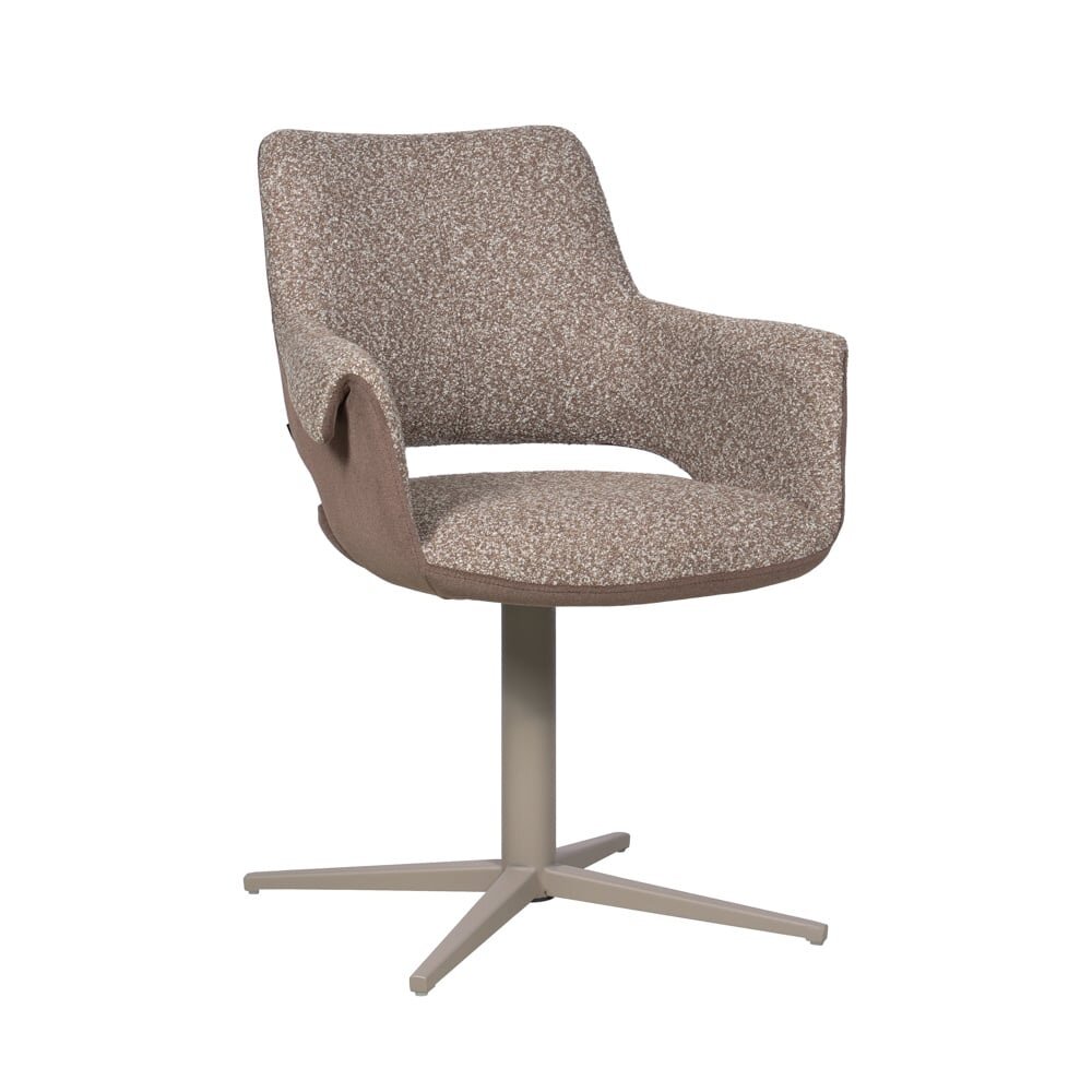 Stoel Corel polypropyleen polyester bruin draaibaar 63 cm