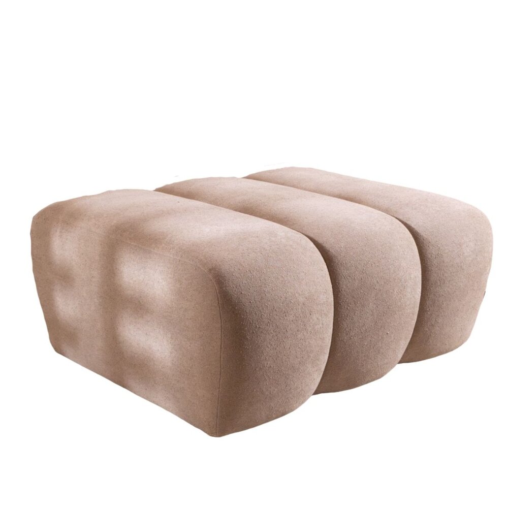 Poef Ulon chenille beige 93 cm