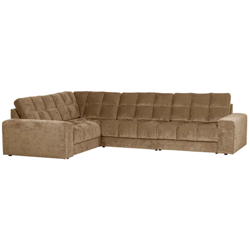 Hoekbank Zelmi polyester naturel links 316 cm