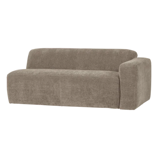 Bank Calel ribstof beige 2-zits rechts 185 cm