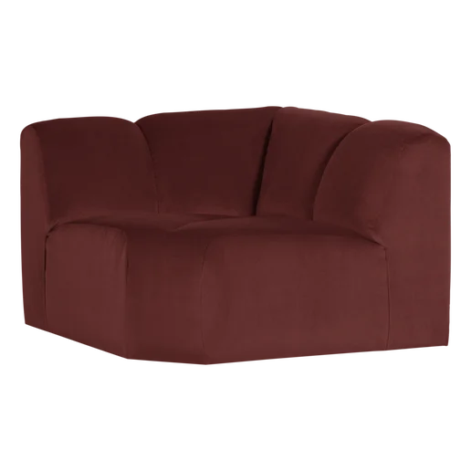 Bank Novon velours bruin 105 × 74 cm hoog
