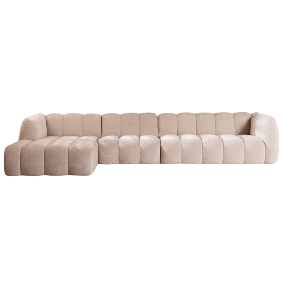 Hoekbank Valan chenille zand links