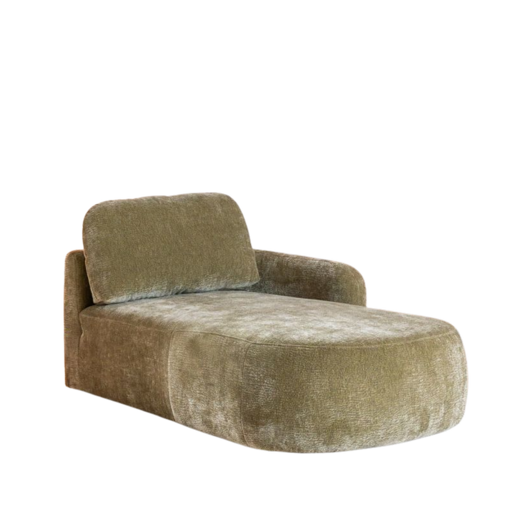 Chaise longue Gravo chenille groen rechts