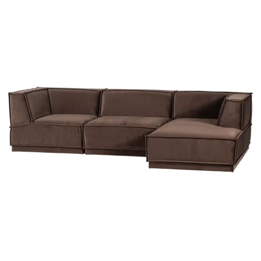 Chaise longue Rosio velours rechts 286 cm