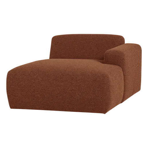 Chaise longue Vinan bruin rechts 112 cm