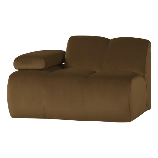 Bank Zanro velours geel 1-zits links 124 cm