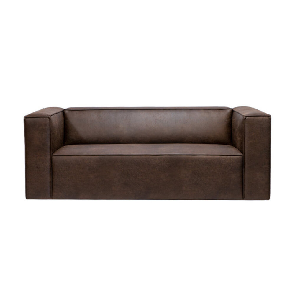 Bank Noria eco-leer bruin 5-zits 194 cm