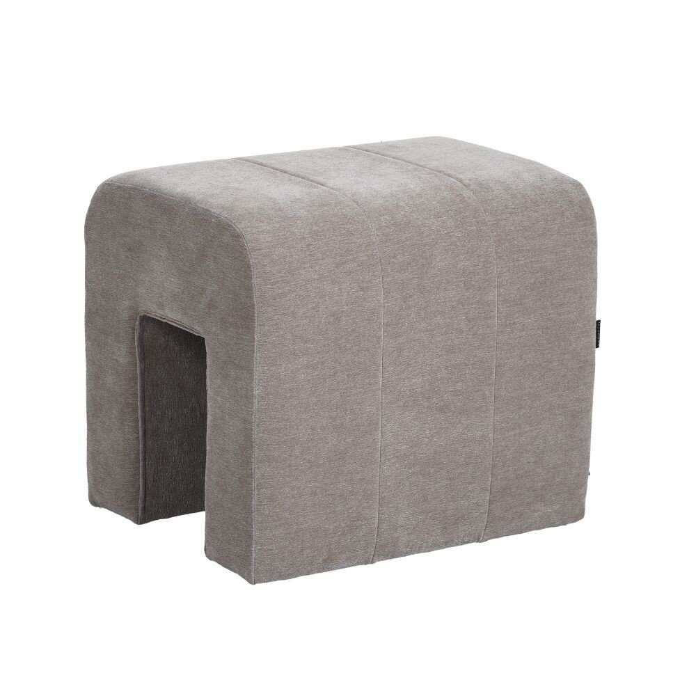 Poef Peron chenille polyester taupe