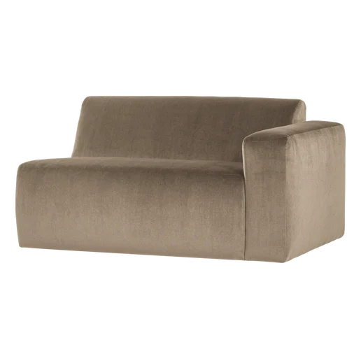 Bank Perna velours taupe 5-zits rechts