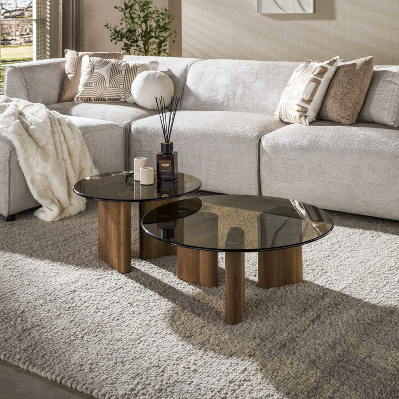 Salontafel Kormi rond set van