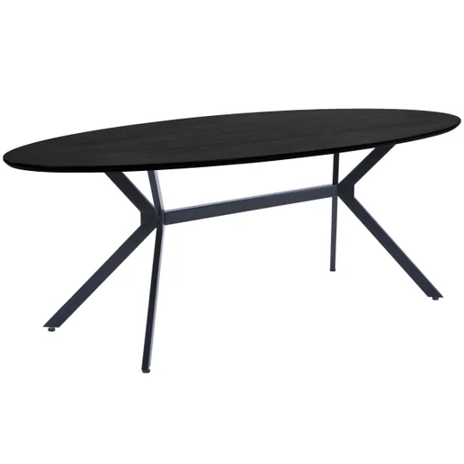 Eettafel Vinen hout zwart 220 cm
