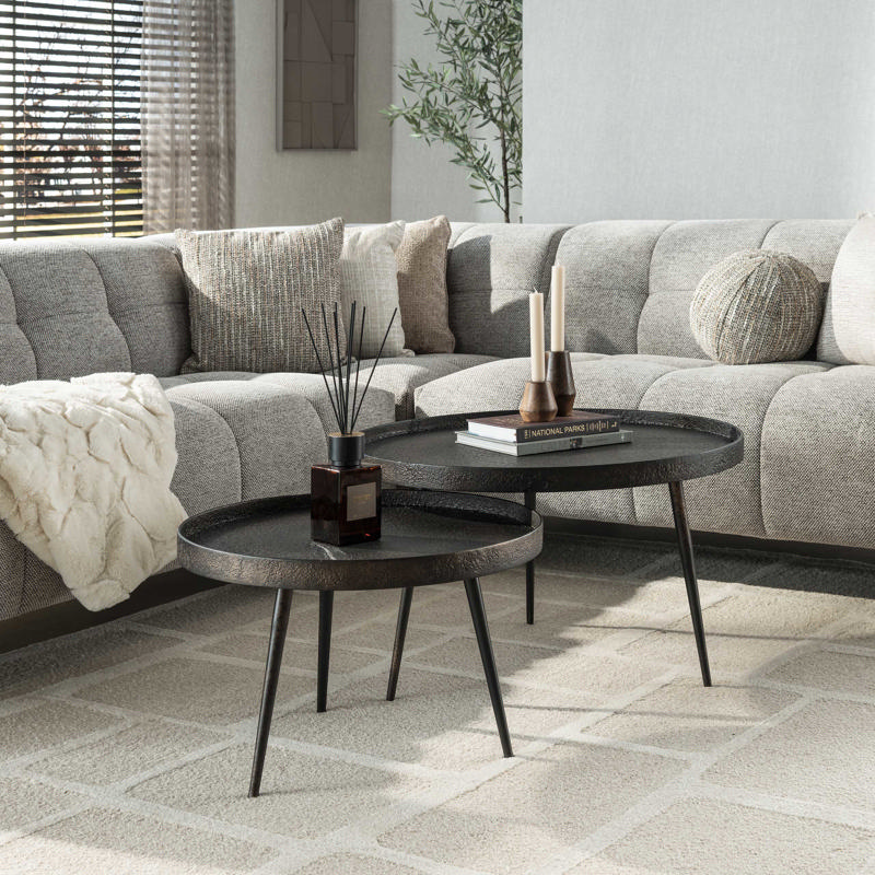 Salontafel Aran rond set van 2
