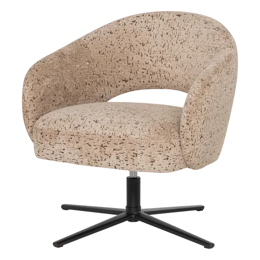 Fauteuil Vesel geweven stof beige