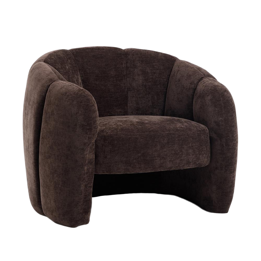 Fauteuil Delna velours bruin 55 cm