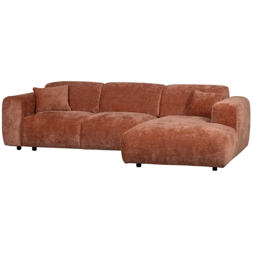 Chaise longue Fento bruin rechts 290 × 80 cm hoog