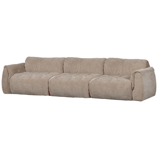 Bank Selvear polyester beige 3-zits 319 cm