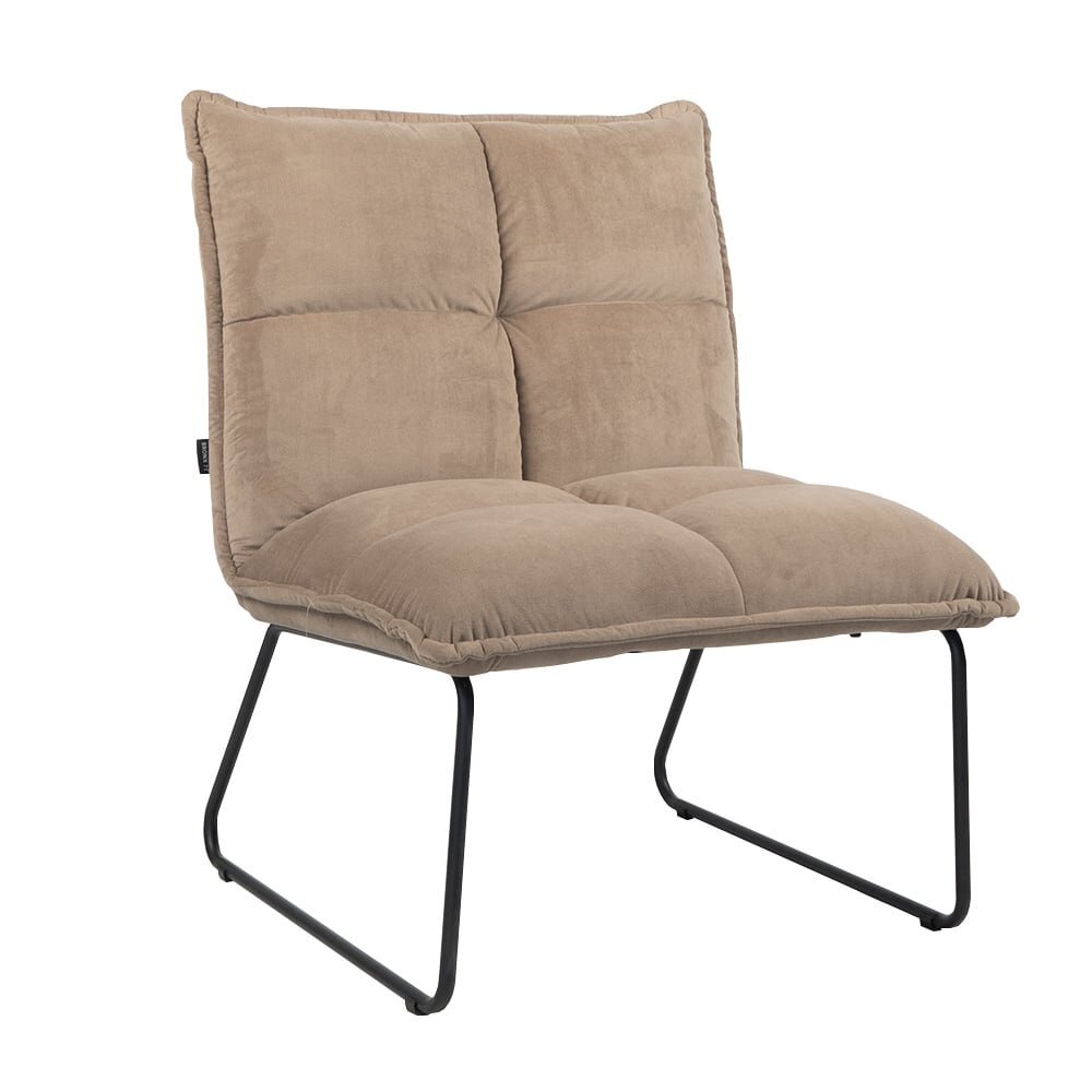 Fauteuil Delio velours taupe 70 cm