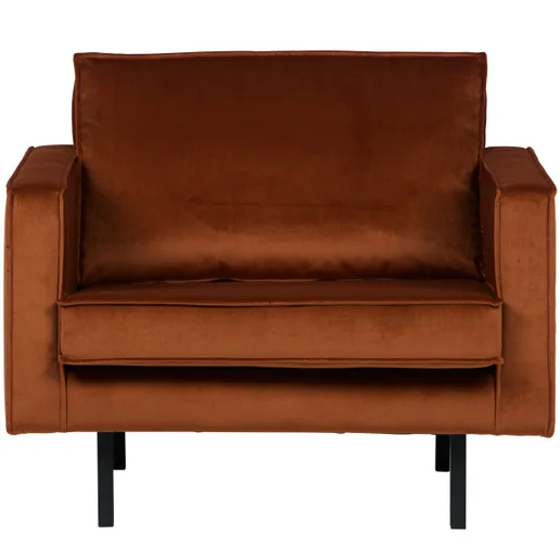 Fauteuil Koro velours oranje 105 cm