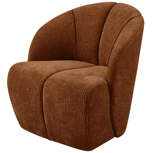 Fauteuil Lorvo polyester bruin 68 × 75 cm hoog