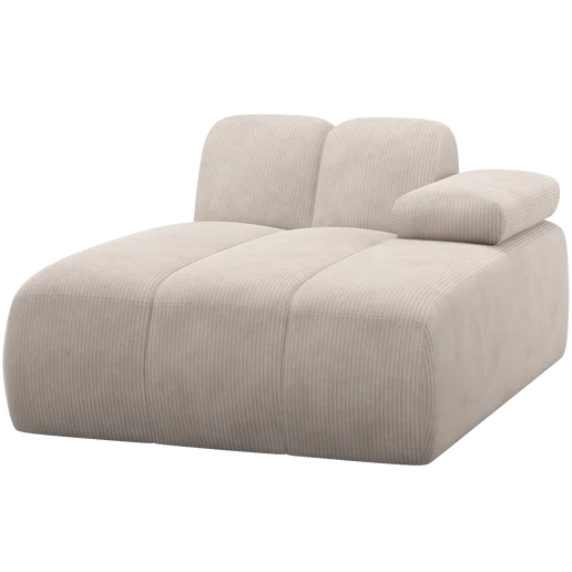 Chaise longue Galio beige rechts 124 cm