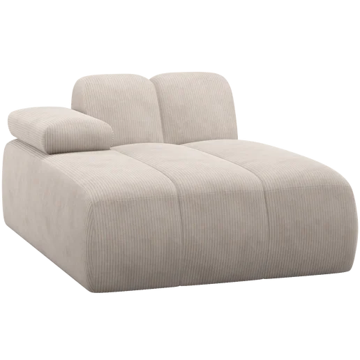 Chaise longue Delis beige links 124 cm